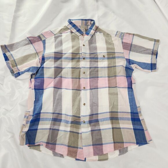 The North Face Other - The North Face Shirt Men Size XL Plaid Short Sleeve Front Rainbow Trout